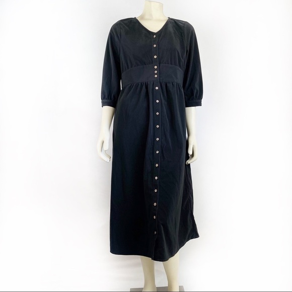 Hidden Alley Black Button Front long dress size L - Picture 1 of 9
